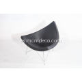 sillón de cuero de coco en piel de anilina negra